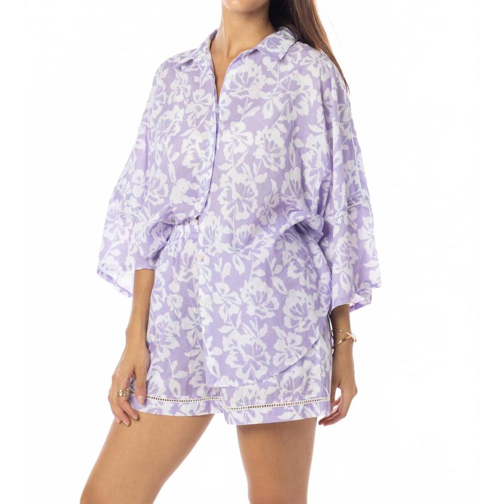 NEW BINDU women's casey blouse in purple